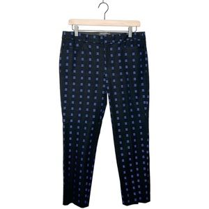 Banana Republic Womens Sloan Fit Blue Black Check Ankle Crop Trouser Pants 0